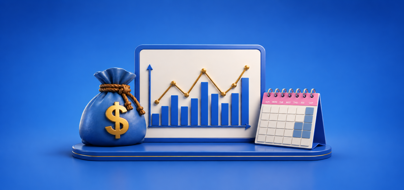 Inflation and savings illustration with money, price changes and financial planning elements